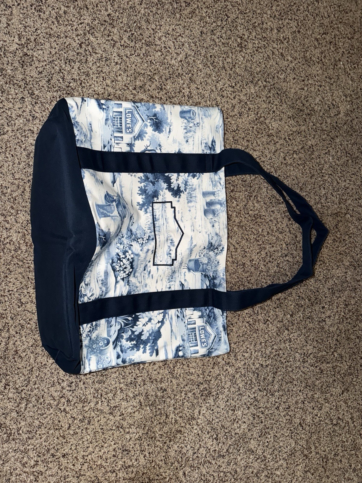 Lowe’s Scenic Tote Bag Blue/White 20x20x14 in Reusable Shopping Bag