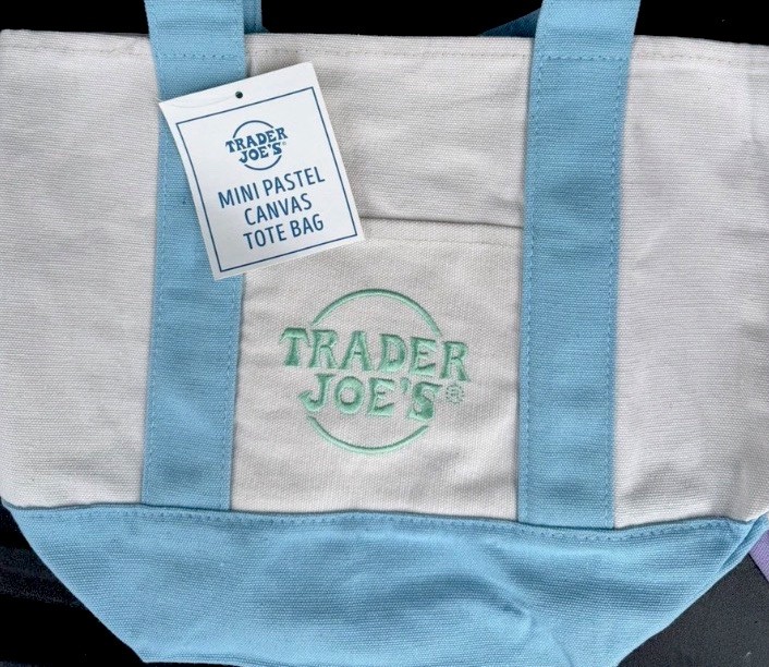 Trader Joe’s Canvas MINI PASTEL TOTES Set of 4 Pink Green Blue Lavander