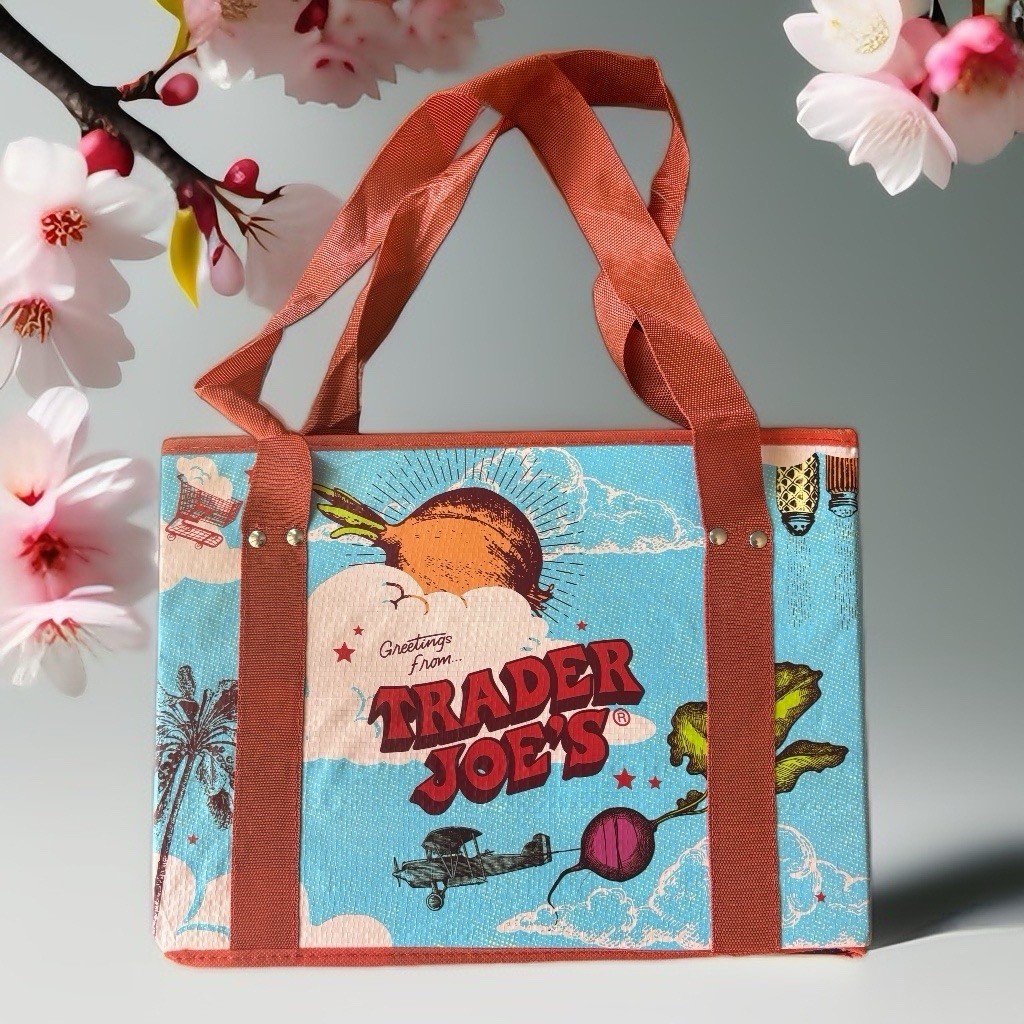 (4 Bags) NEW Trader Joe’s Stand-Up Collapsible Grocery Tote Bag
