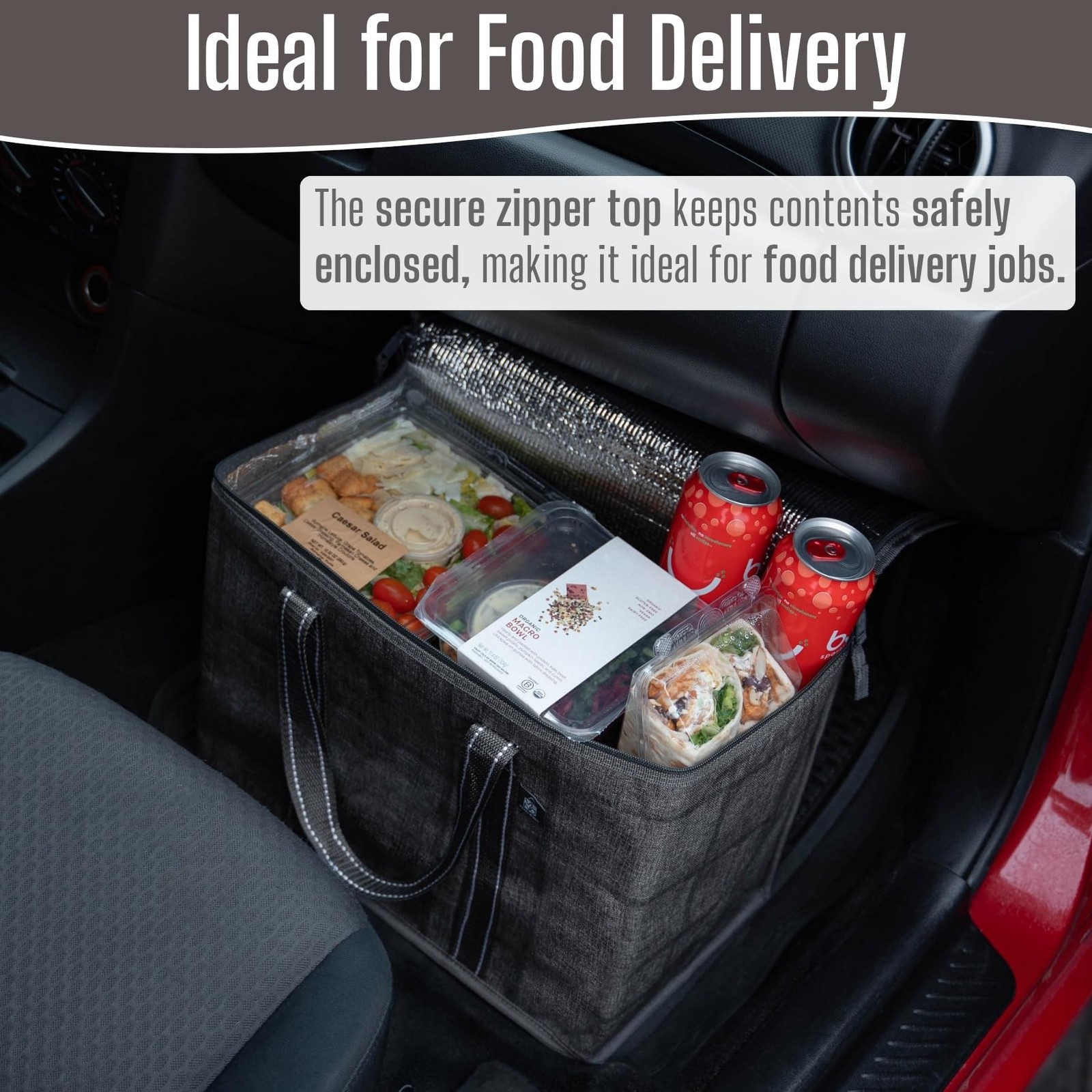 2 Pack Cooler Bag Insulated Grocery Bags Food Delivery Collapsible Reusable