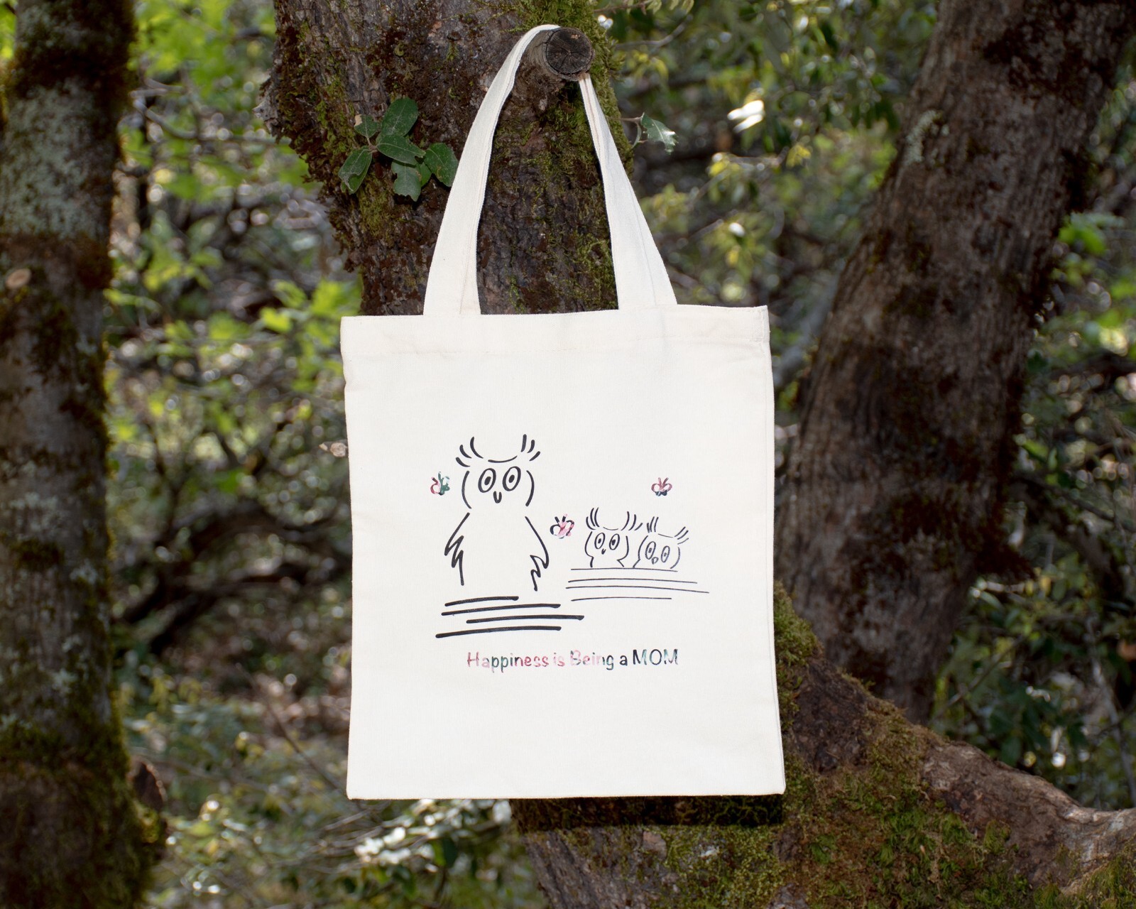 Mother Day Gifts, Happiness is Being a Mom, Grocery Shopping Canvas Bag, Small