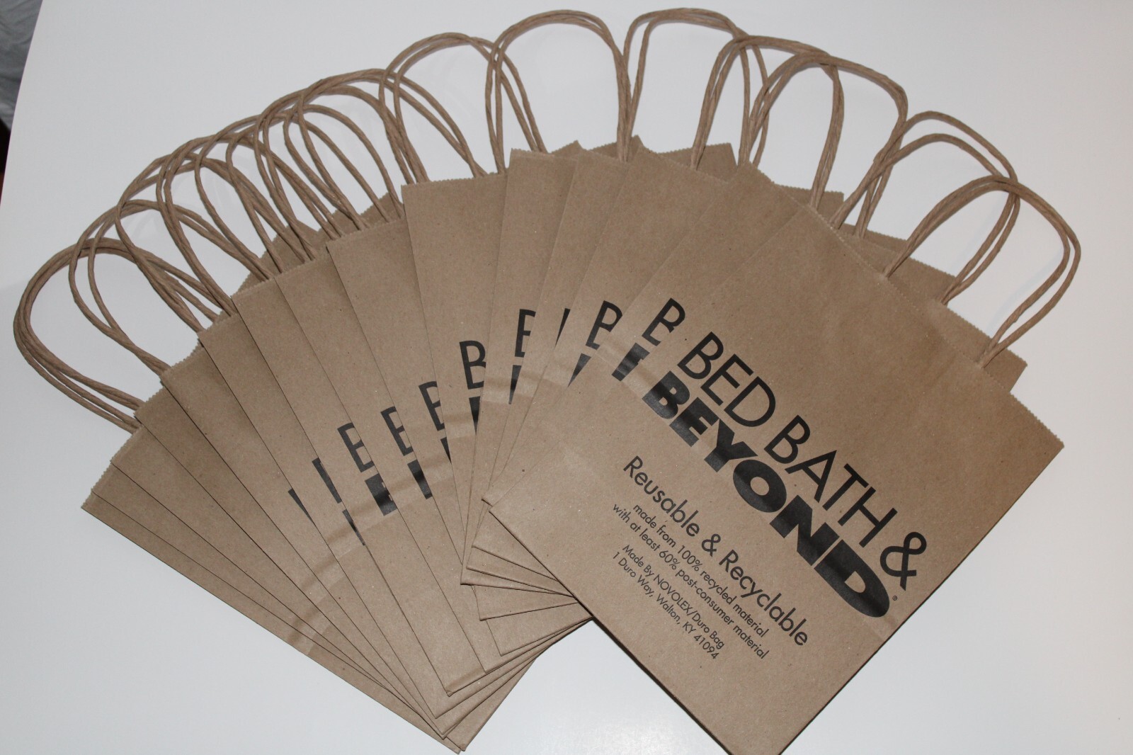 20 NEW! BED BATH & BEYOND/buy buy BABY Small Reusable Brown Paper SHOPPING BAG