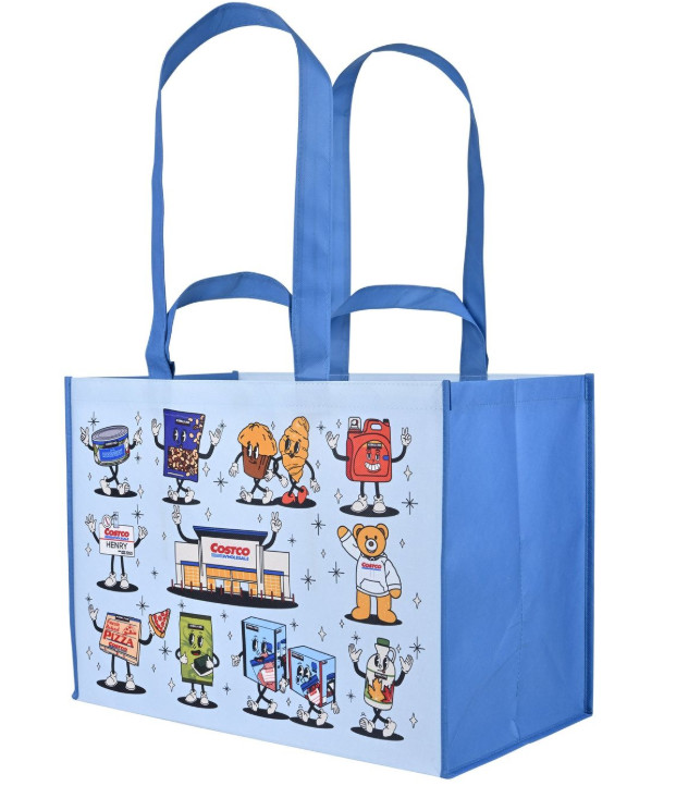 Costco Character Reusable Shopping Tote Bag Cartoon Food Court Grocery NEW Qty 1