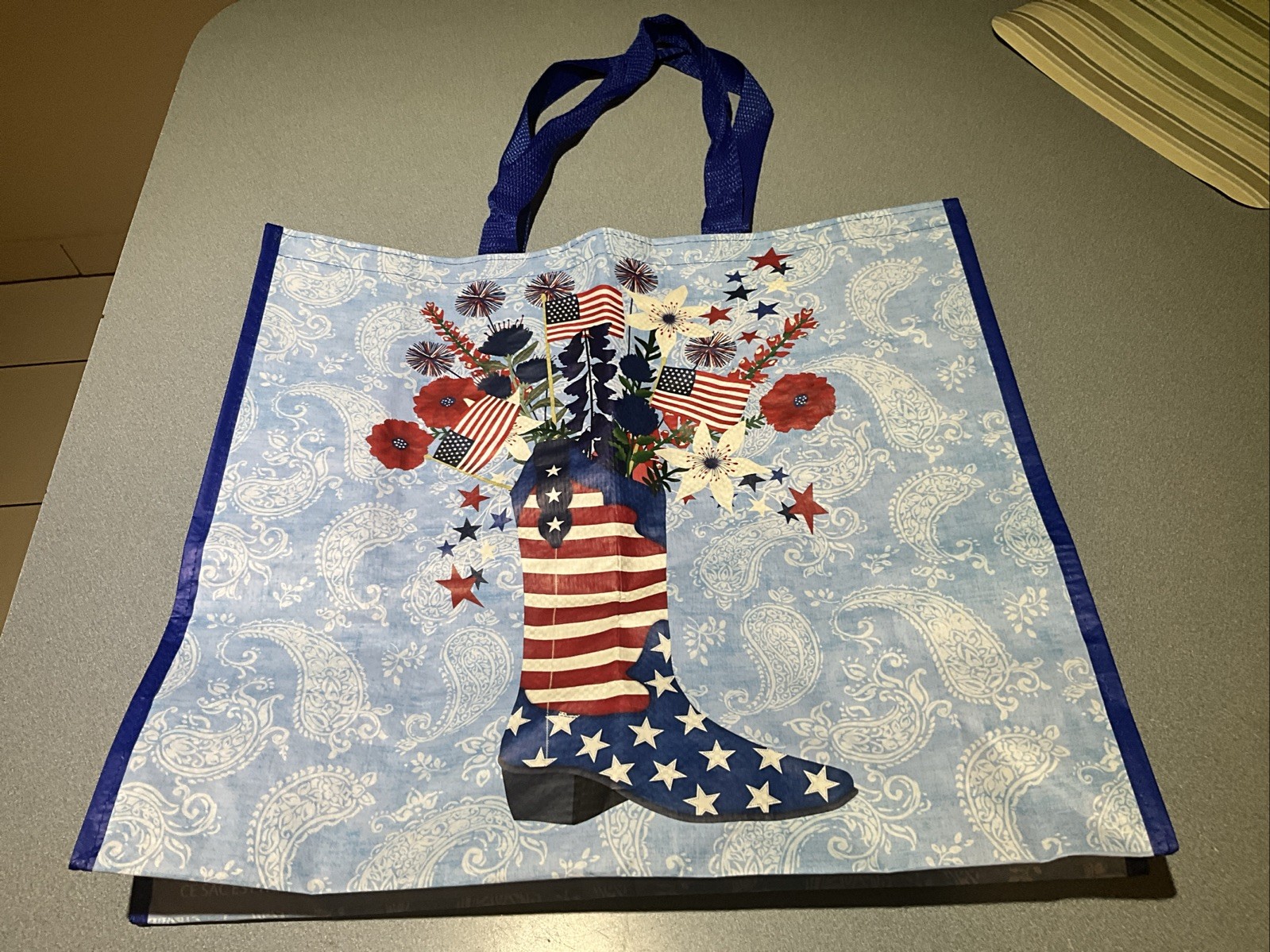 Marshall’s Reusable Tote Bag~19.5 ”X 17.5 ” X 8 USA PATRIOTIC 4 OF JULY FREE SH