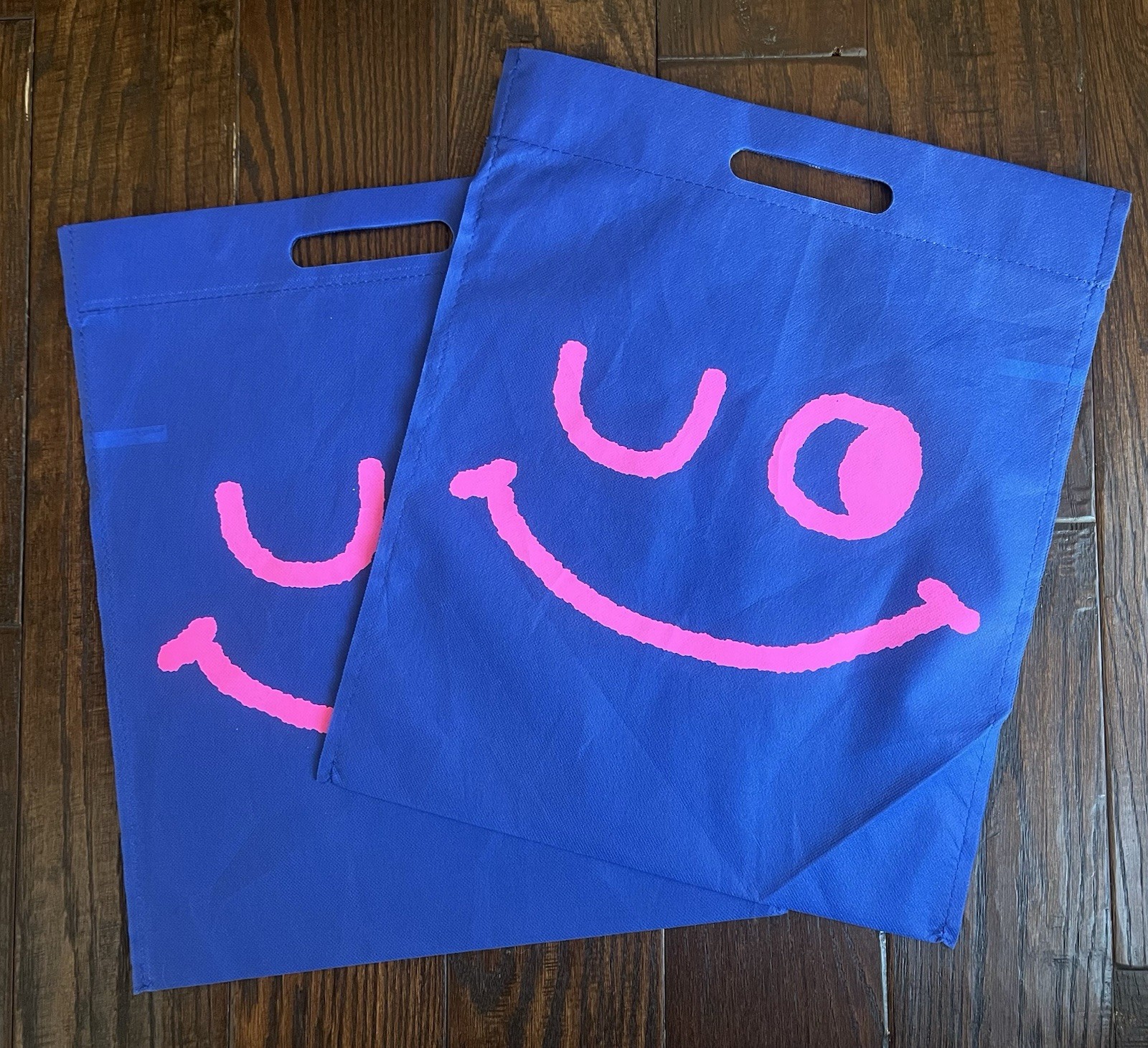 2 URBAN OUTFITTERS REUSABLE SHOPPING BAG TOTE Blue 17.5″ x 14″
