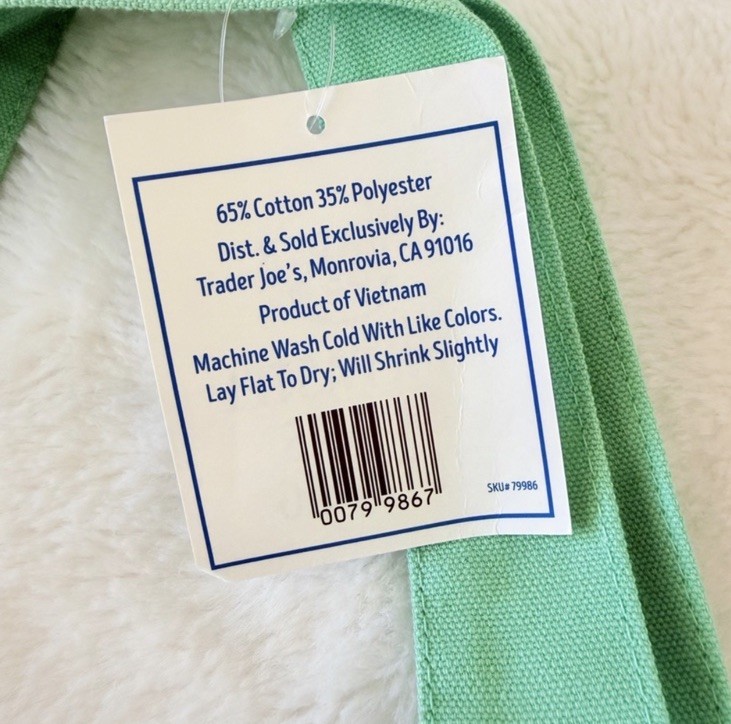 Set of 2 – Trader Joe’s Mini Pastel Canvas Tote Bag- Blue and Green – Viral