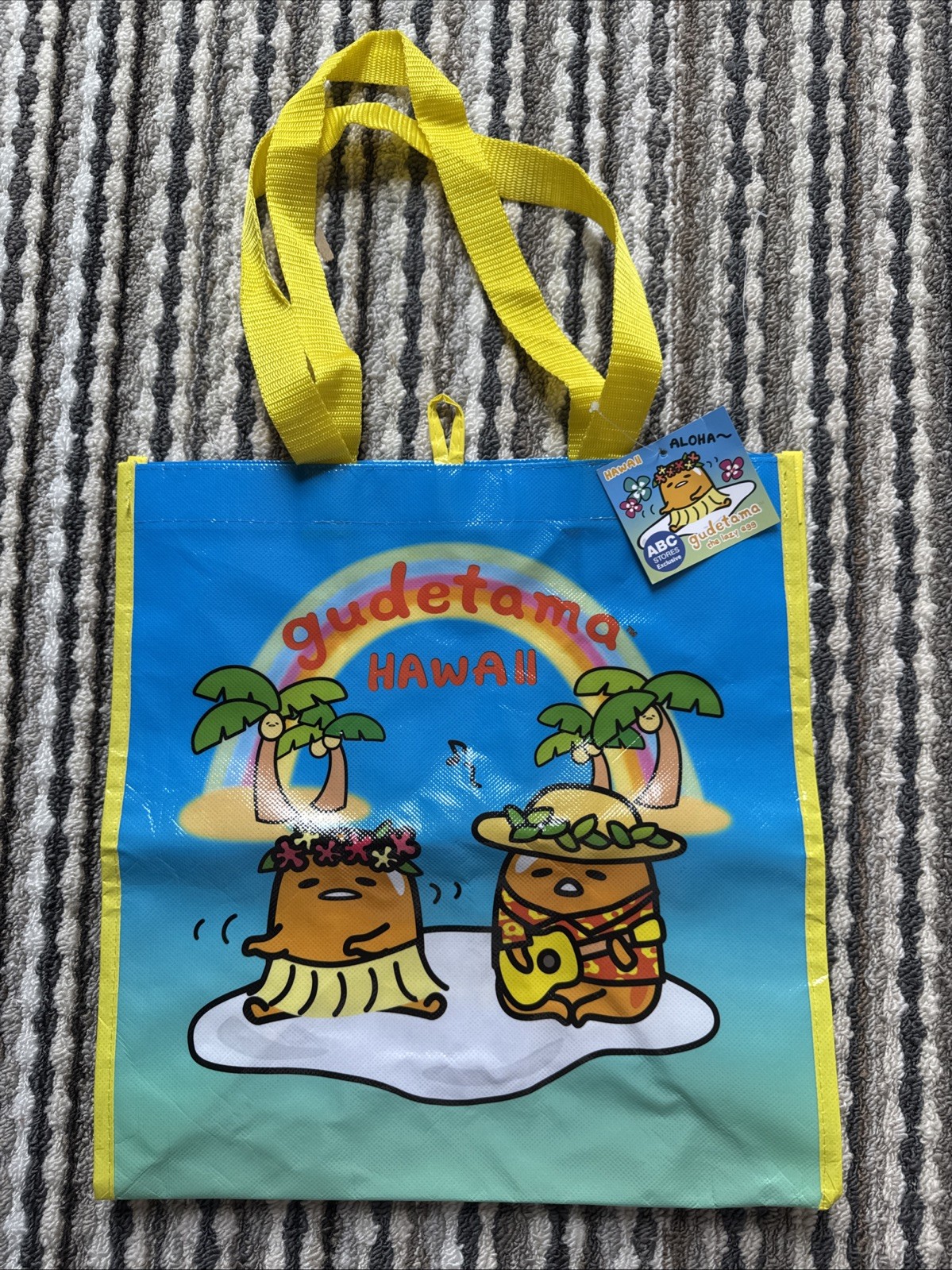 Hawaiian Sanrio Gudetama HAWAII REUSABLE SHOPPING BAG NEW ALOHA Beach Tote