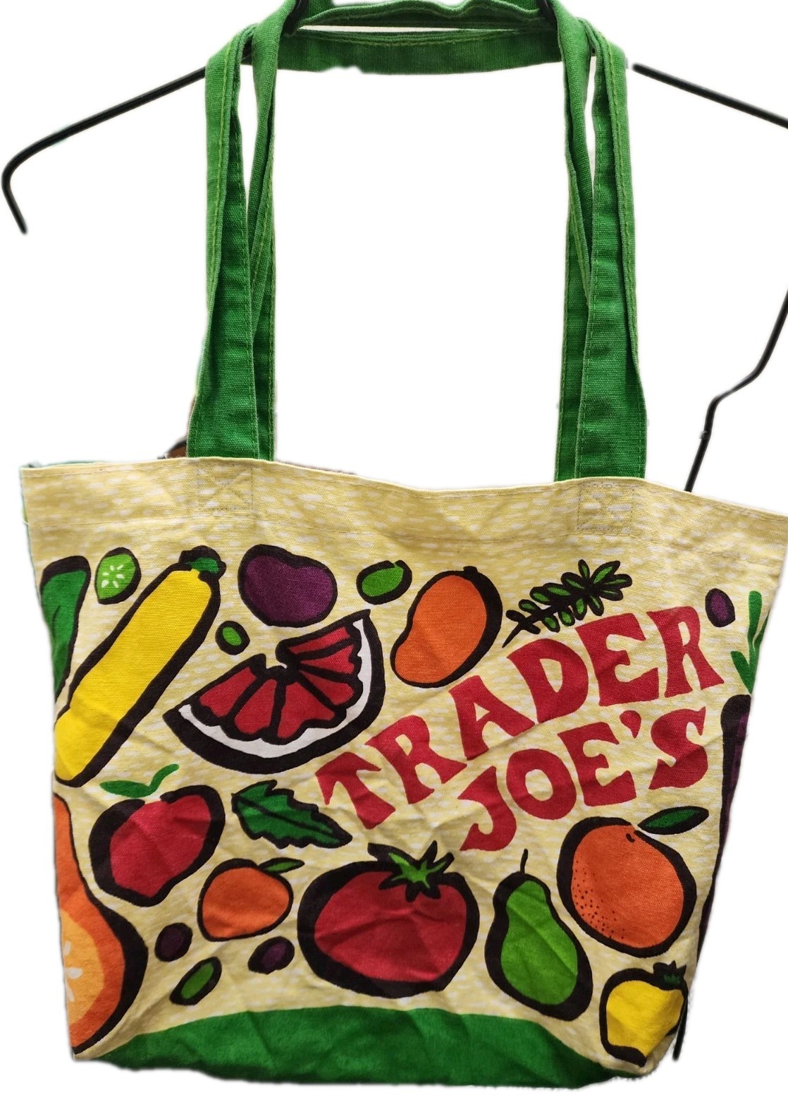Trader Joe’s Bag Tote Multicolor Fruit Cotton Medium Shoulder Strap Shopper