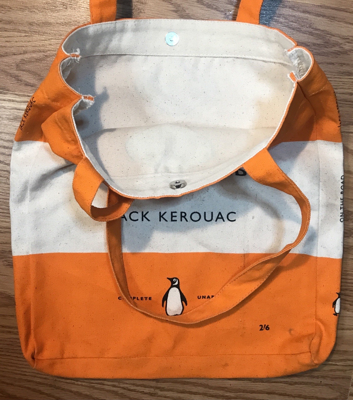 Penguin Books Cotton Canvas Shoulder Tote Bag On The Road – Jack Kerouac Satchel