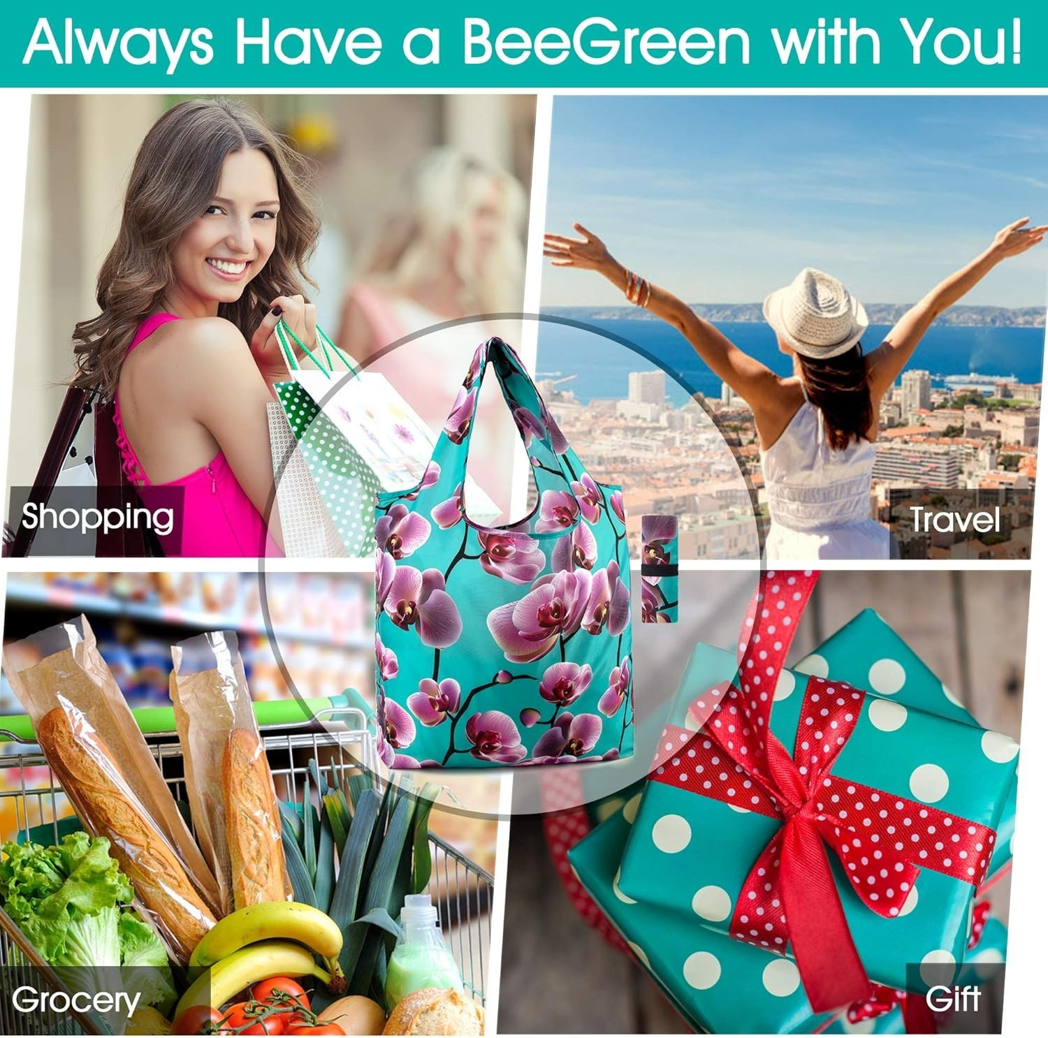 Extra Large 50lbs Floral Tote Bags – Machine Washable & Foldable for Convenience