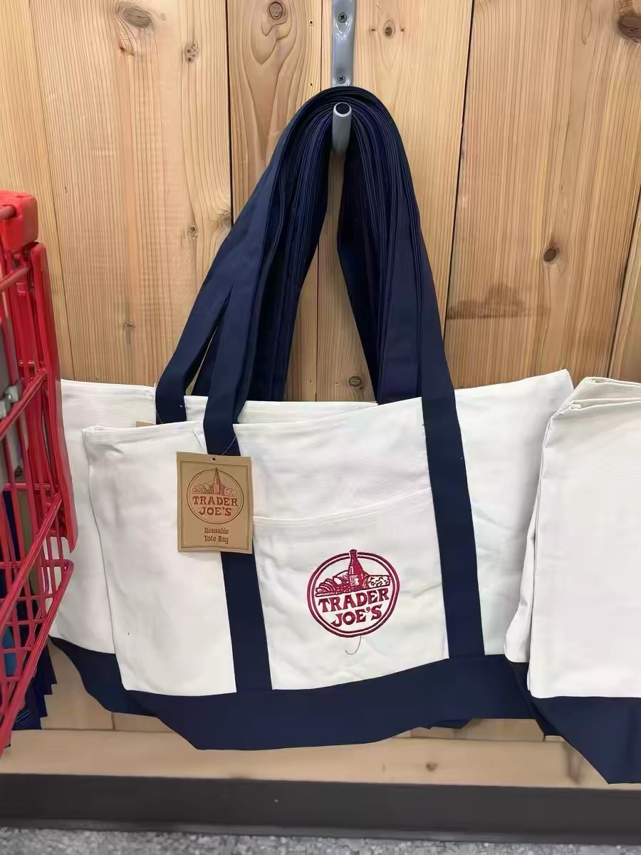 Trader Joe’s Canvas Tote Shopping Bag – LARGE CLASSIC NAVY BLUE – NEW with TAGS