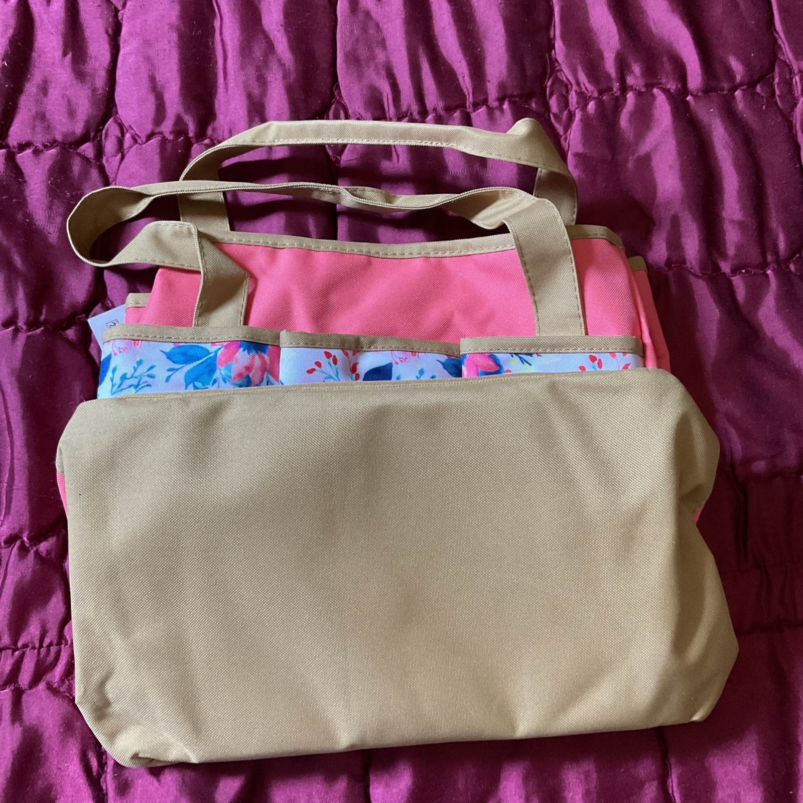 The Pioneer Woman Fresh Floral Garden Tote Bag w/ Pockets for Storing Essentials