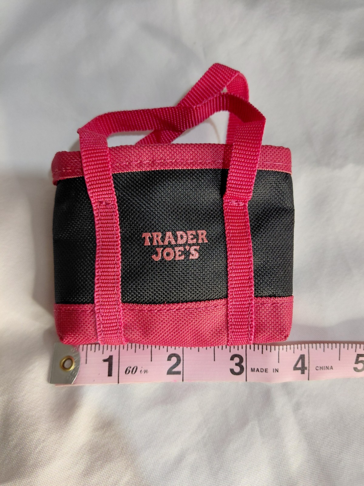 Trader Joe’s Red Micro Tote / Coin Bag Mini Can Be A Keychain