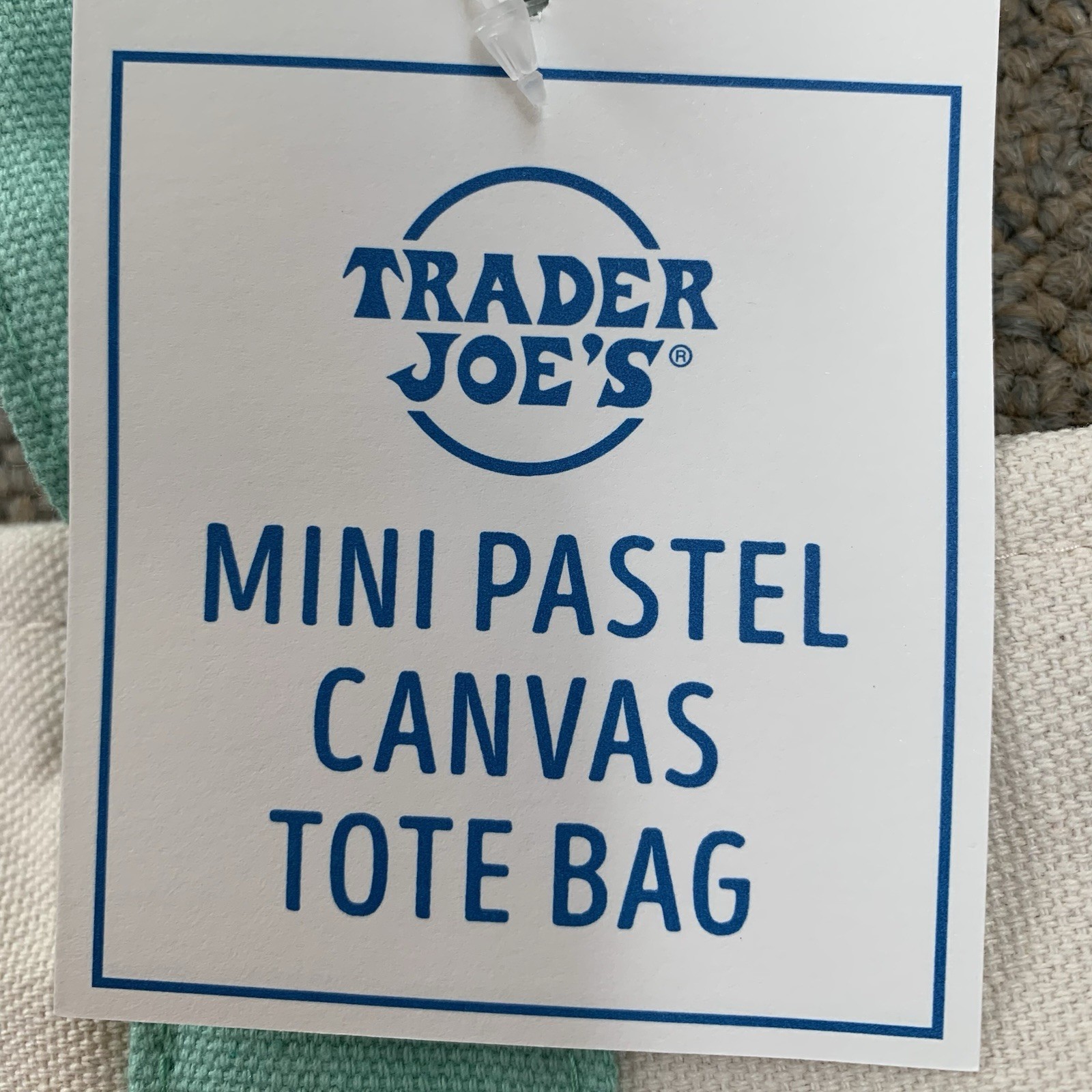 NWT Trader Joe’s Pastel Mini Totes, Canvas, 3 Colors: Green, Purple, Pink