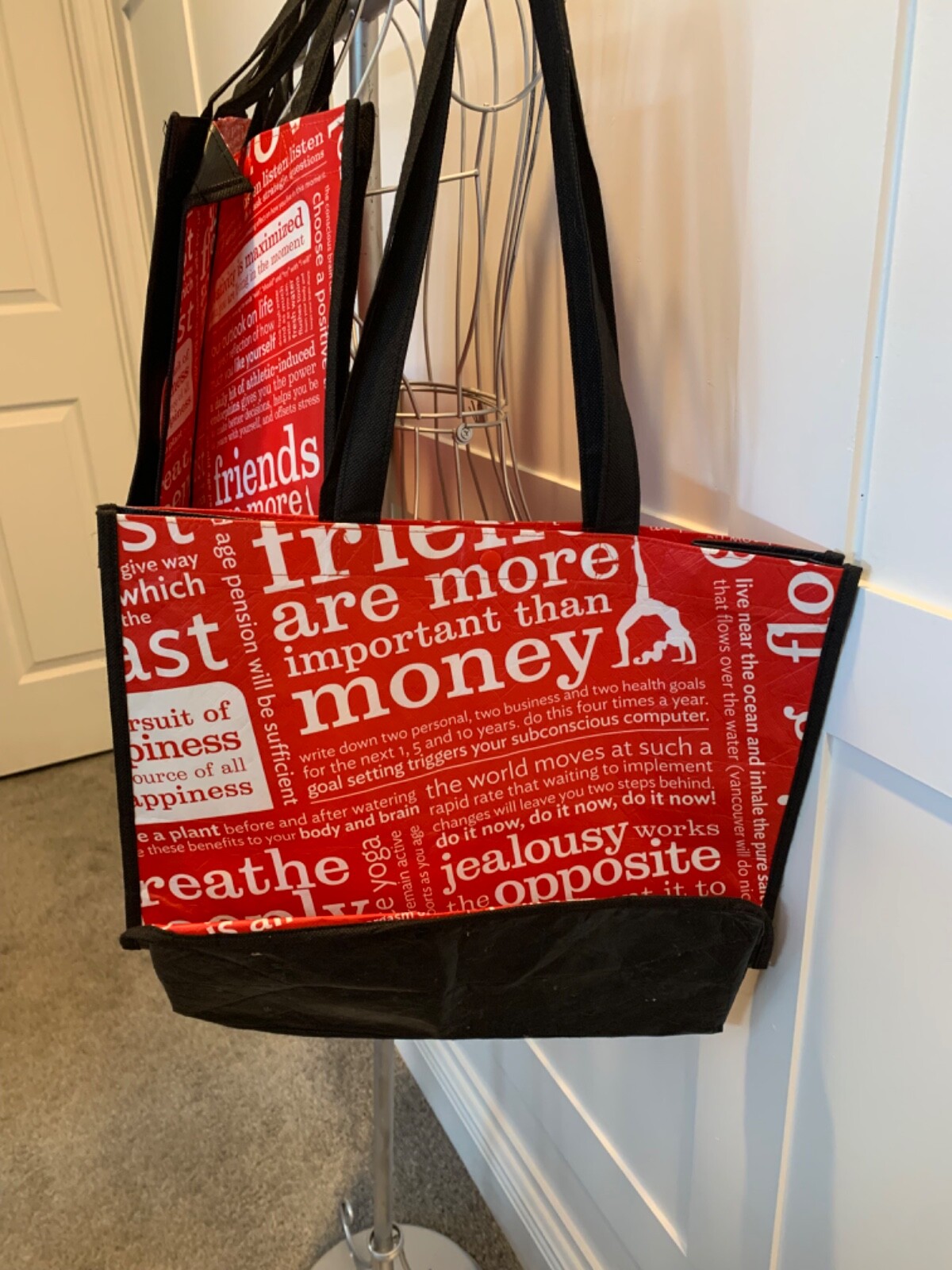 LULULEMON SHOPPING BAGS- SET OF 4 SHOPPING BAGS- 2 MEDIUM SND 2 SMALL-MANIFESTO!