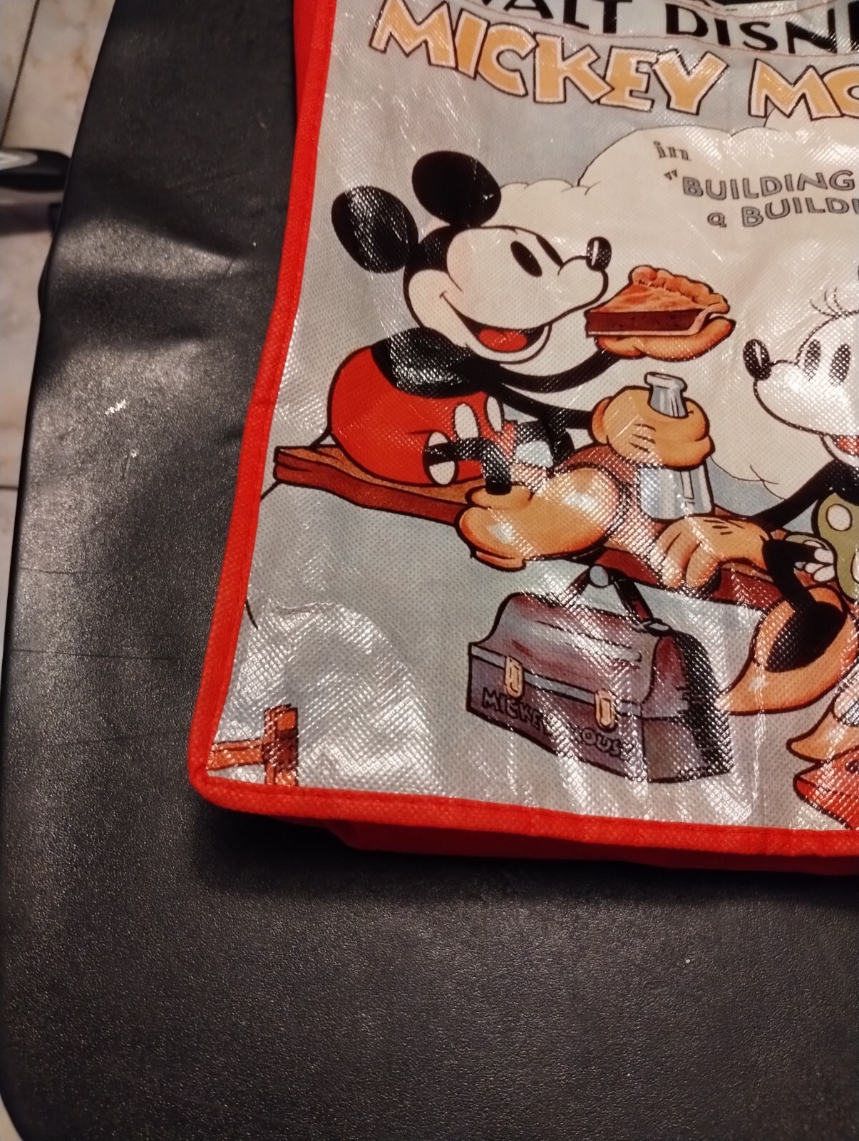 Walt Disney’s Mickey Mouse “Building a Building” Reusable Tote Bags, 13x13x6-in.