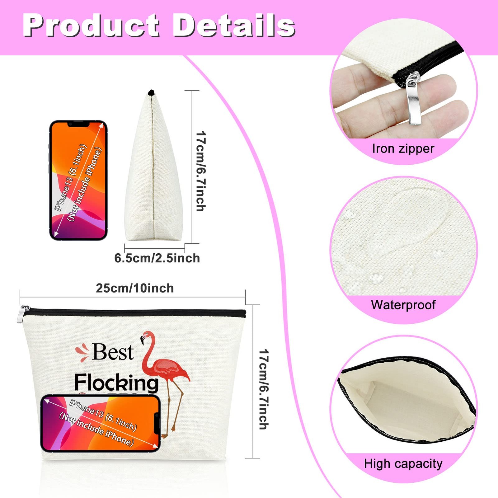 Mxrymvu Aunt Auntie Gifts Makeup Bag Funny Titi Best Flocking Ever