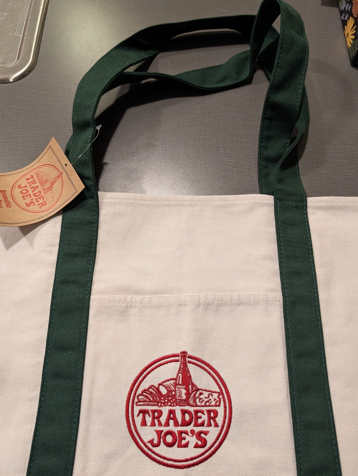 BRAND NEW with Tags – Trader Joe’s – Canvas Tote Shopping Bag – LARGE GREEN