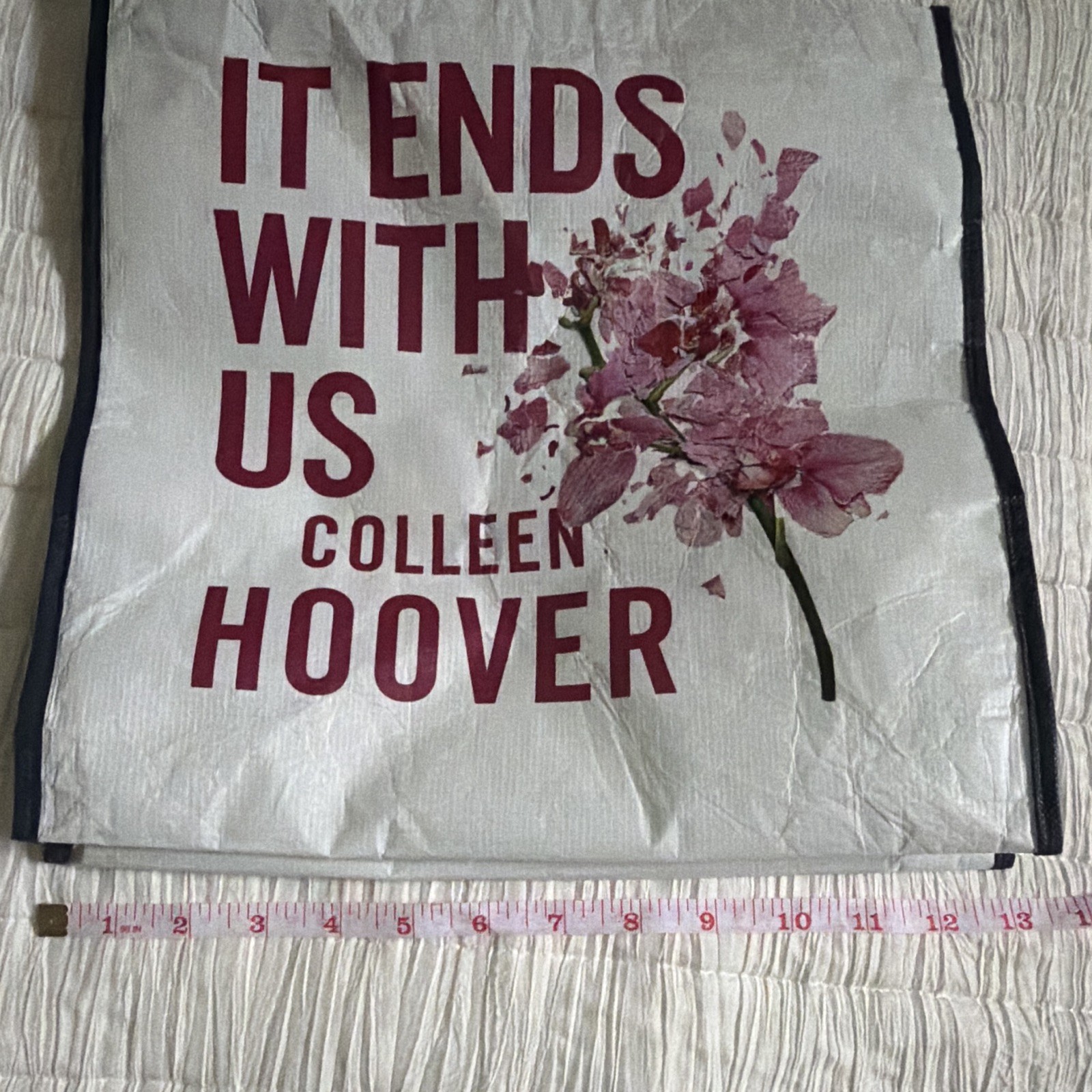 Karma Reusable Floral Tote Bag 13x7x13 inches Colleen Hoover It Ends With Us