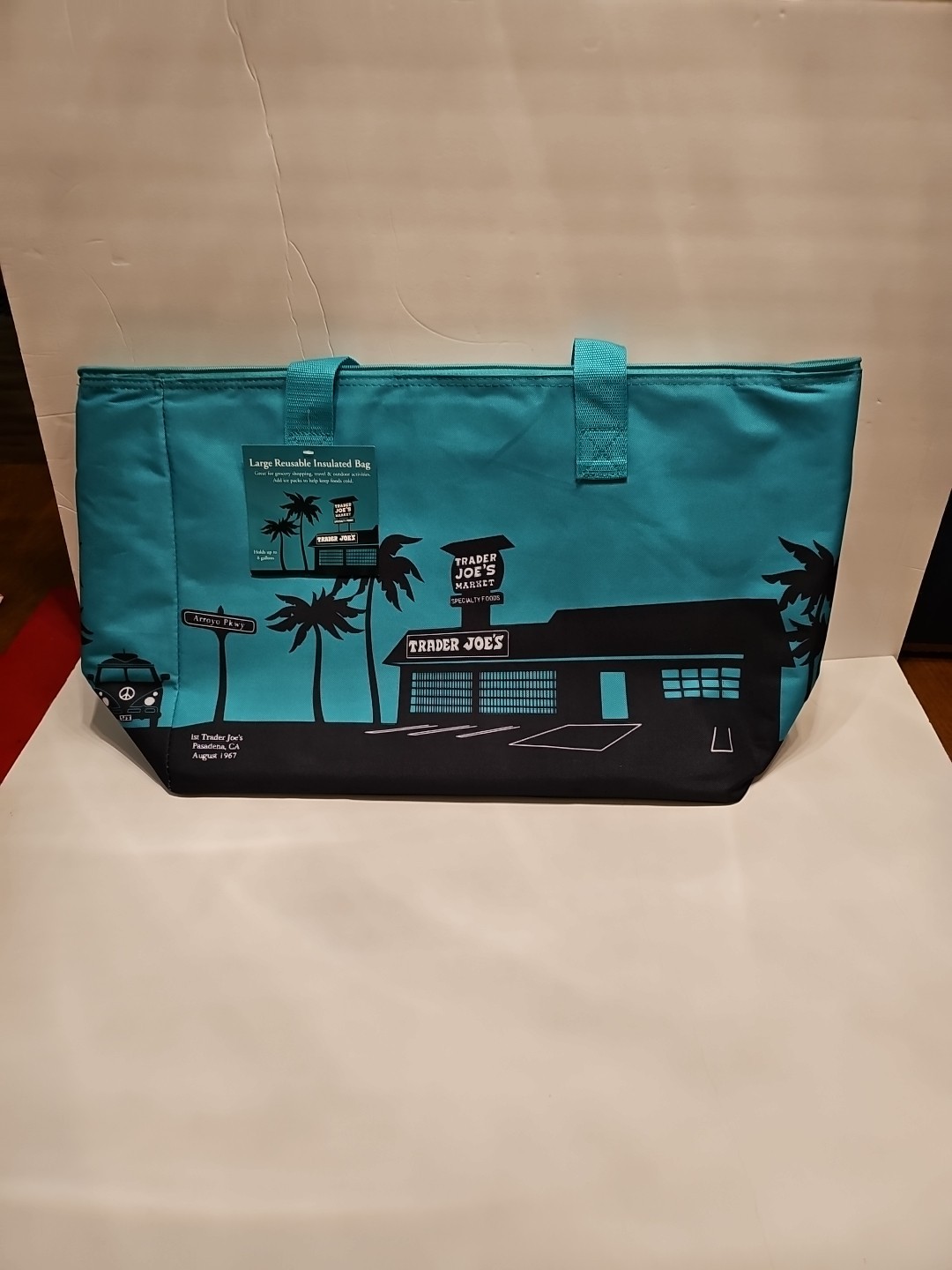Trader Joe’s Emerald Green /teal NEW Insulated Cooler Large 8 Gallon Tote Bag