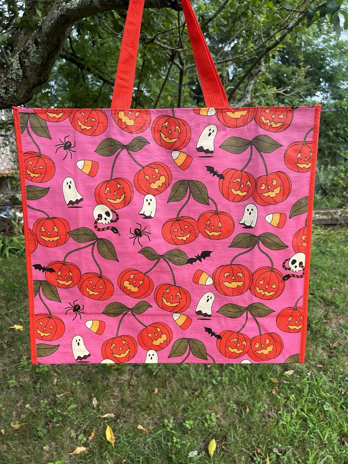 TJX 🎃Shopping Bag 🎃 PUMPKIN GHOSTS 👻Trick or Treat Sturdy Reusable Tote Fall