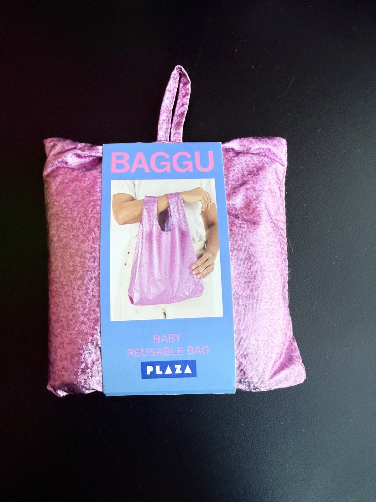 BAGGU Light Pink Metallic Baggu Baby Reuseable Bag Japan Exclusive NWT Plaza