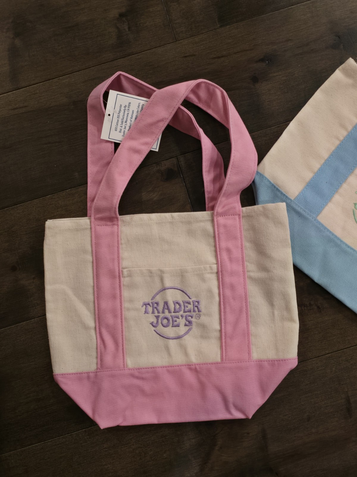 Trader Joe’s 2026 Mini Pastel Canvas Tote Bag Set Of 4 IN HAND READY TO SHIP!!!!