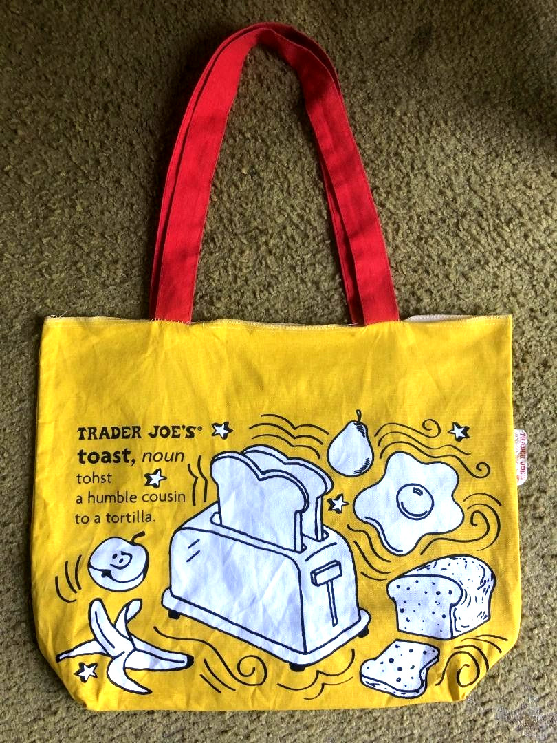 Trader Joe’s Reusable Cotton Canvas Breakfast Tote Bag Waffle Toast Milk