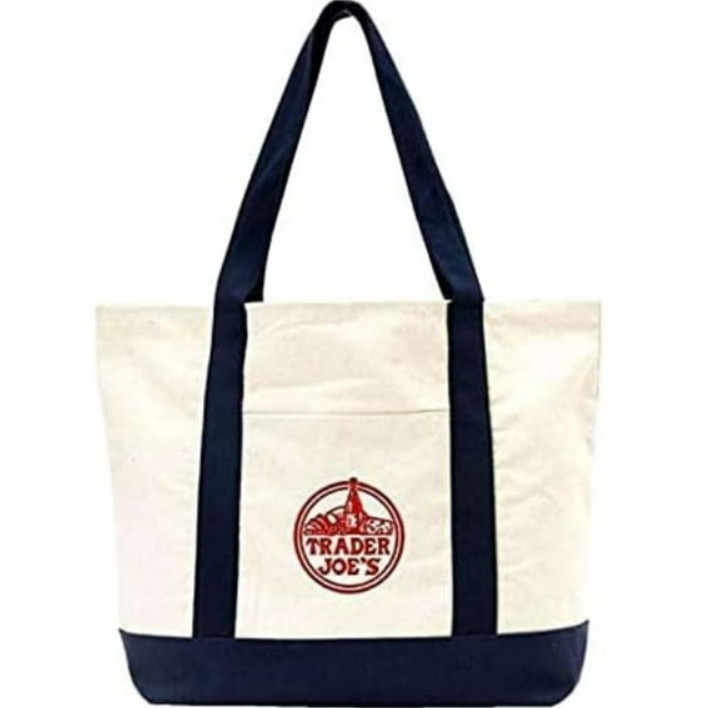 Trader Joe’s Bag Canvas Reusable Heavy Cotton Basic Style Shopping White Large