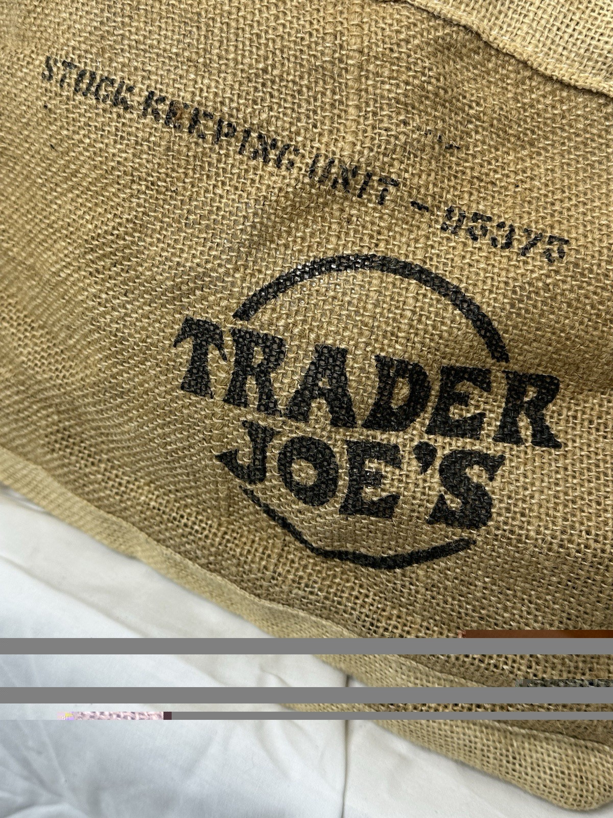 Vintage Trader Joe’s Mini Jute Tote Bag Retired Burlap Rope Handle Market Bag