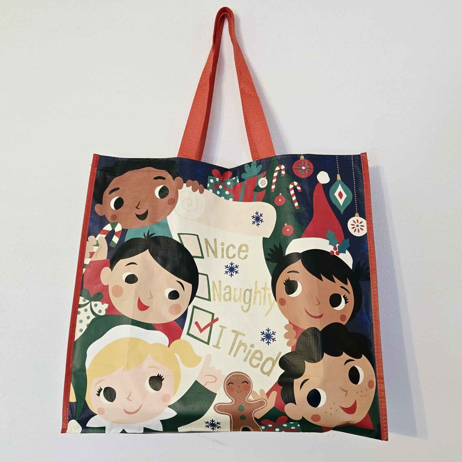 Christmas Naughty Or Nice Kids List TJMaxx Gift Tote Bag TJ Maxx