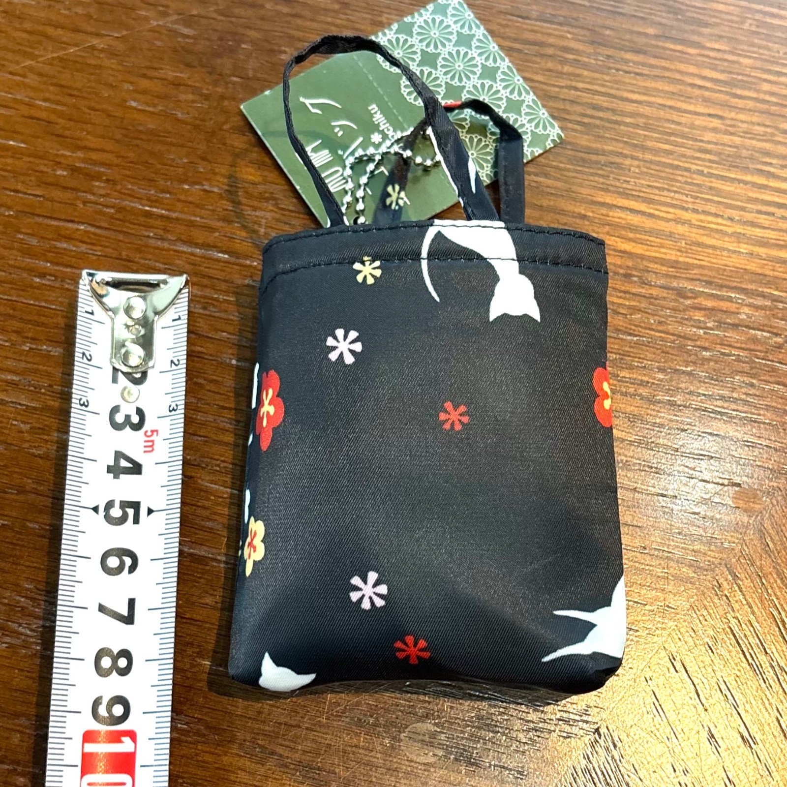 Kurochiku Japanese Eco Bag Set of 2 Foldable Shopping Bags Floral Cat Pattern
