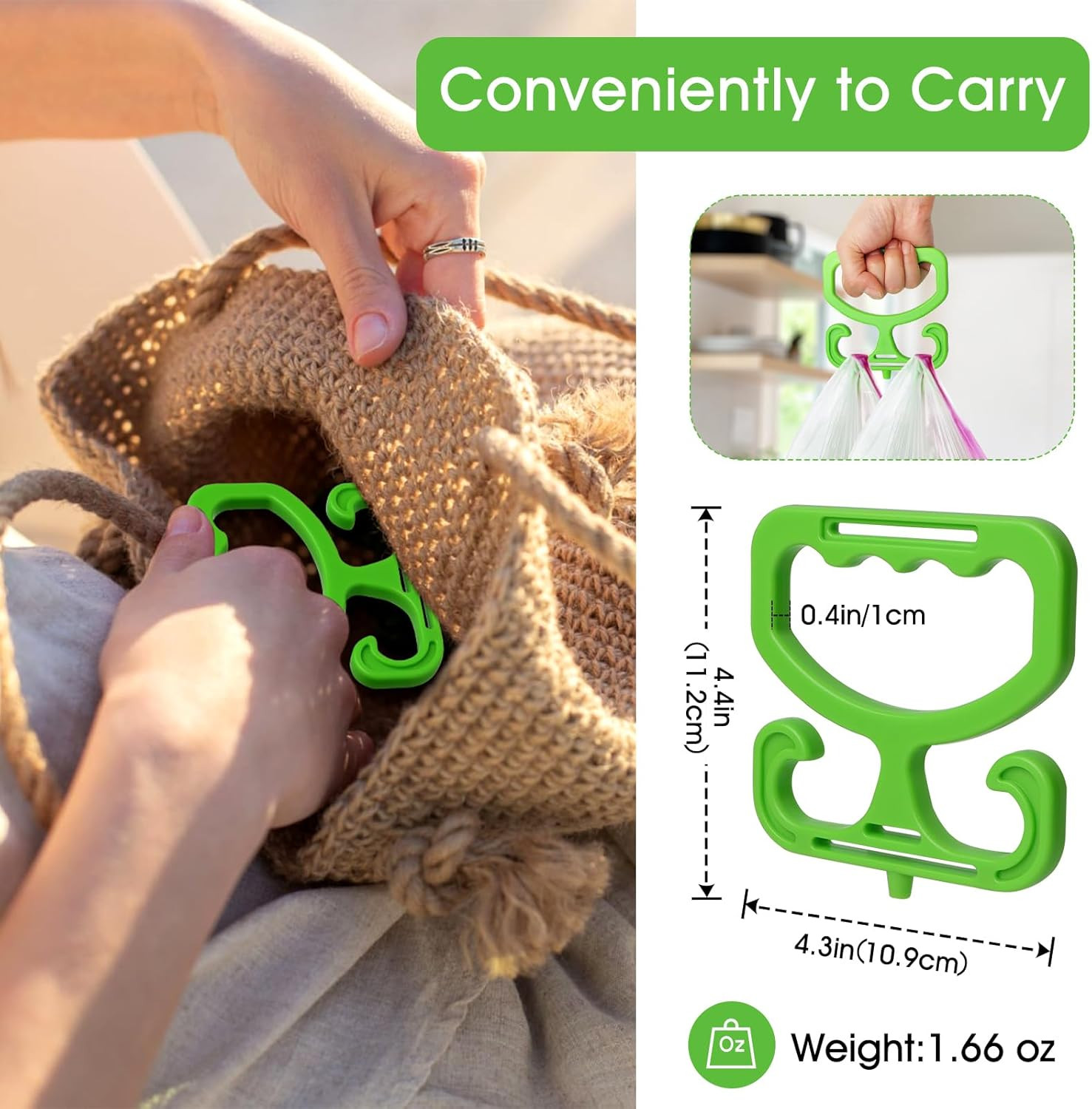 Grocery Bag Carrier, 2 Pack Grocery Bag Holder Each Holds up to 80Lbs, Durable H