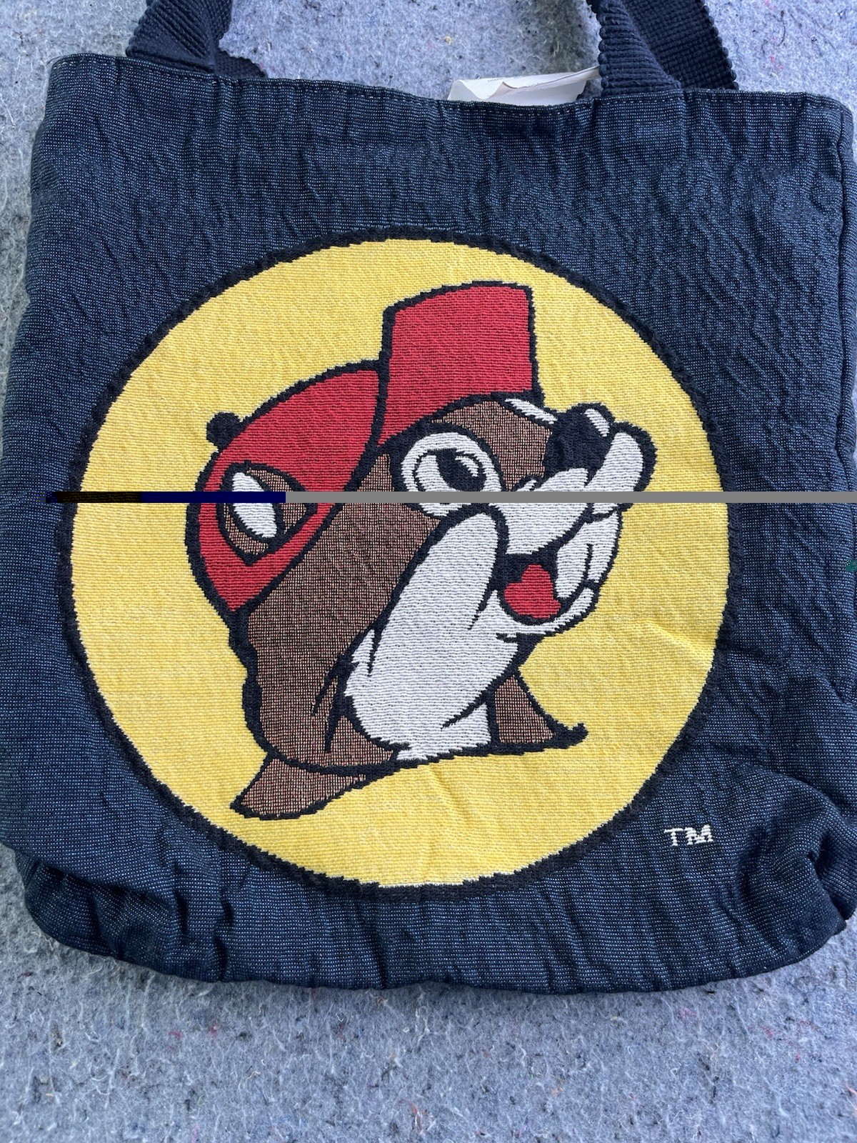 Buc-ee’s Beaver Logo Tote Bag Black Canvas Shoulder Tote 17×17