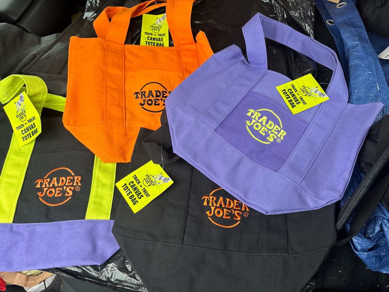 Trader Joes Mini Canvas Tote Bag Set of 4 IN HAND Fast Shipping!!!