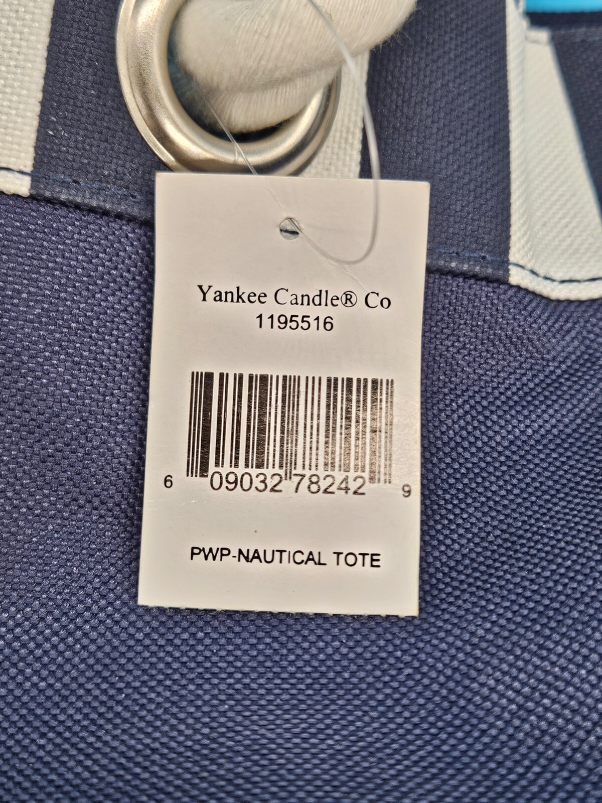 YANKEE CANDLE Navy Blue Tote Bag Nautical Ltd Edition Rope Handles Beach New