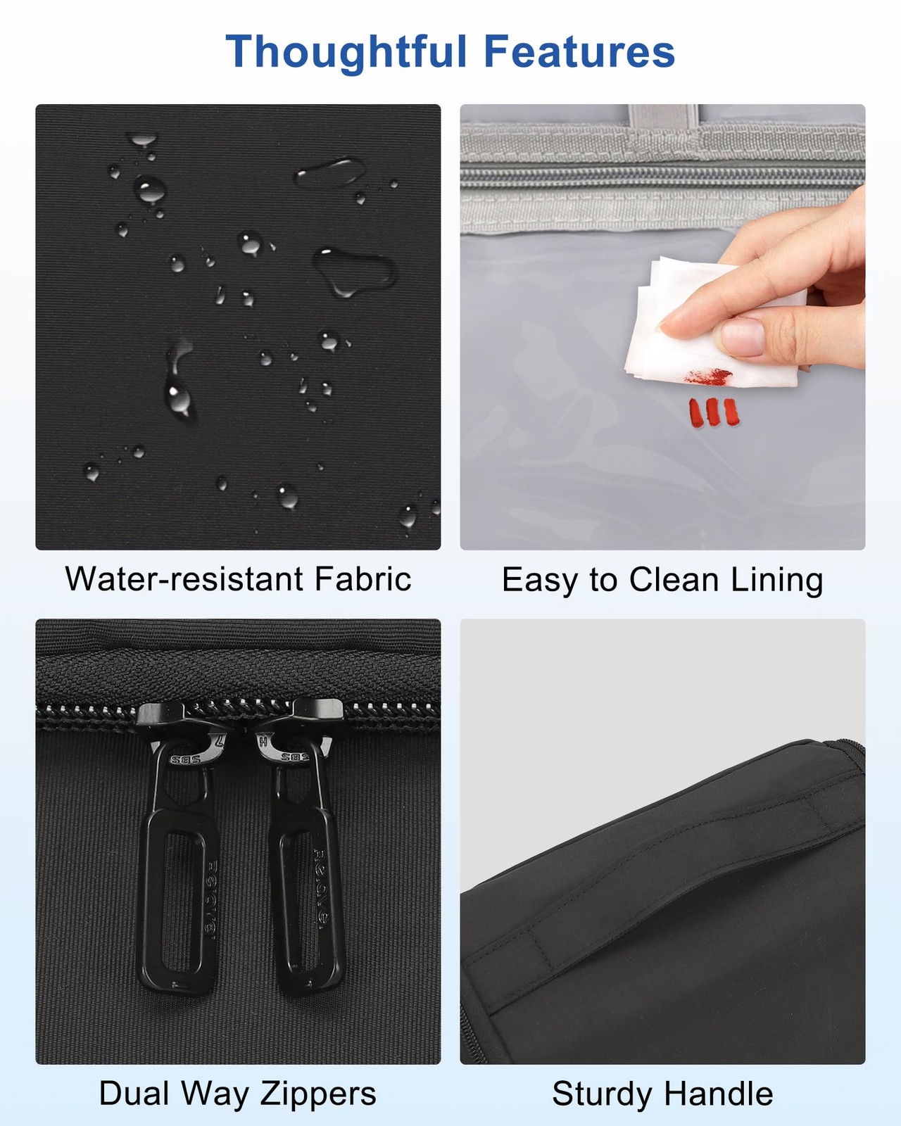 Relavel Hanging Toiletry Bag for Men and Women, Travel Large, Black
