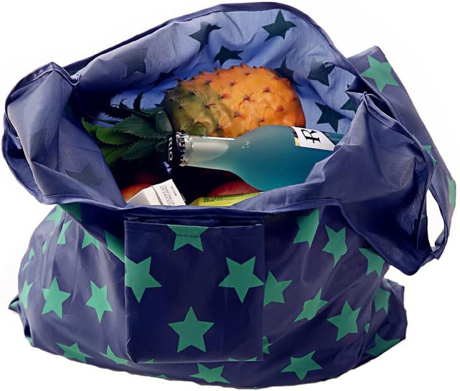 Cloth Grocery/Tote Bags, Reusable, Foldable, Recycle for Shopping, Fits in Pock