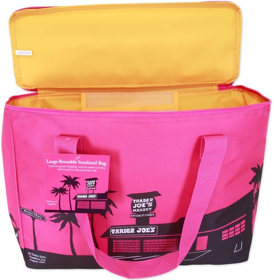 Trader Joe’s Magenta Pink Edition Reusable Insulated Shopping Eco Bag 8Gallon