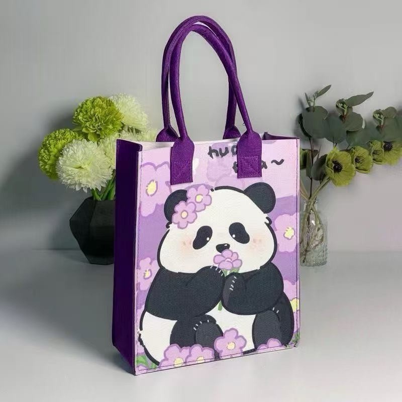 Panda Paradise: Trio of Artistic Reusable Totes New Bag Chinese Traditional Cute