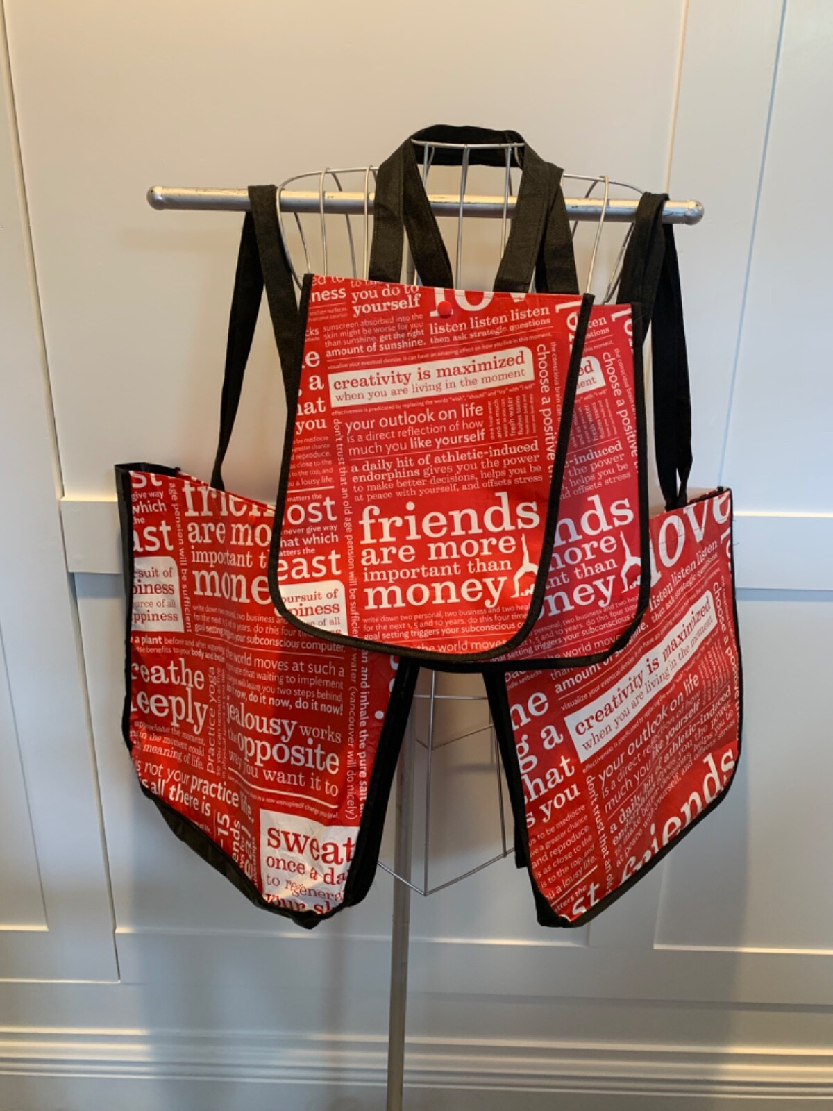 LULULEMON SHOPPING BAGS- SET OF 4 SHOPPING BAGS- 2 MEDIUM SND 2 SMALL-MANIFESTO!