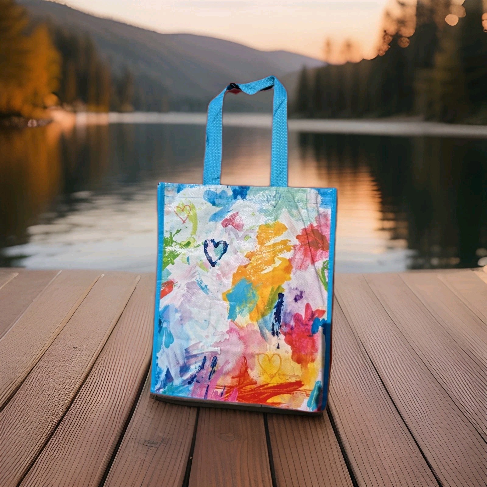 Mallory Renee Reusable Shopping Bag All-Over Hearts Multicolor Medium Quantity5