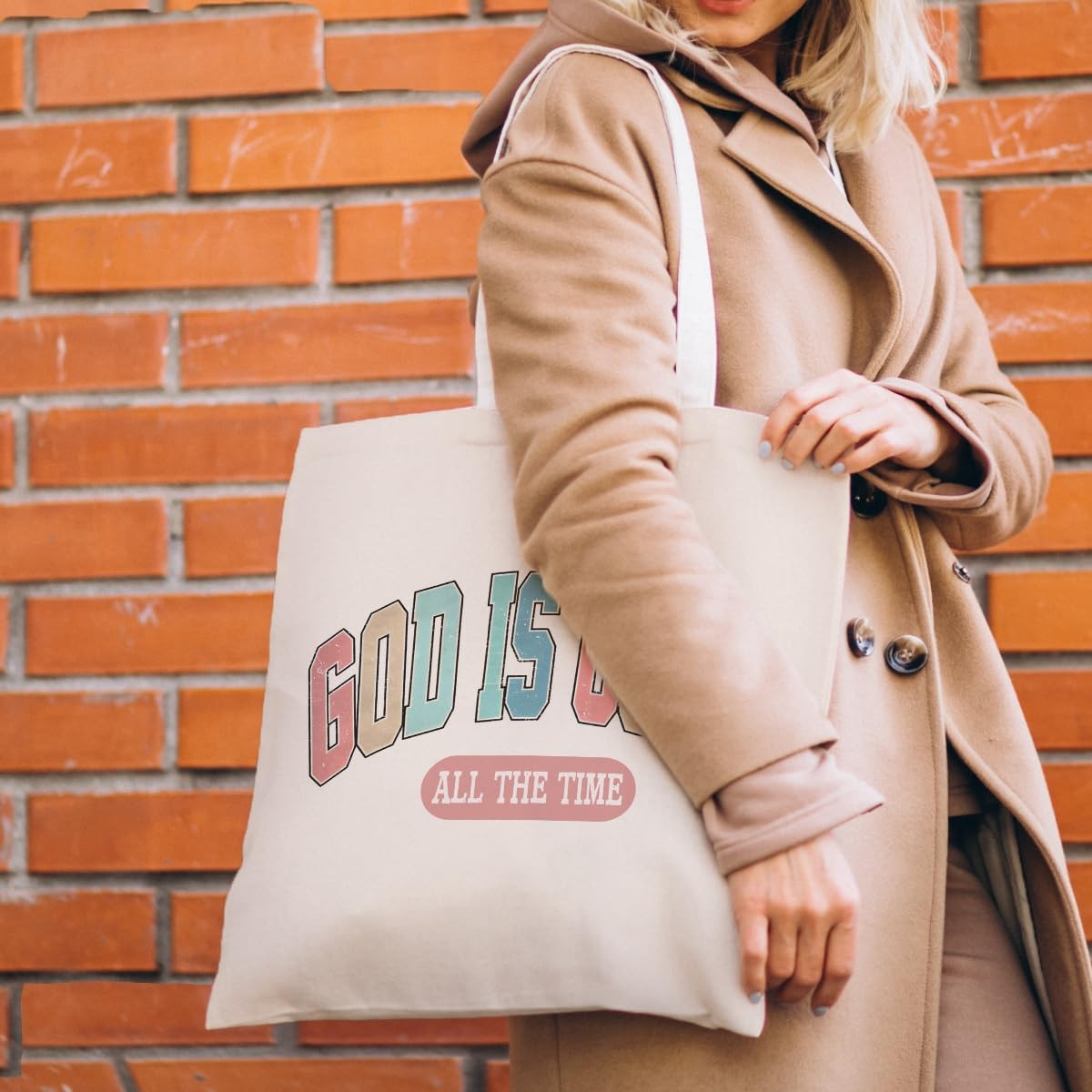 Retro Boho Christian Tote Bag, Christian Gifts for Women, God is Good Christi…