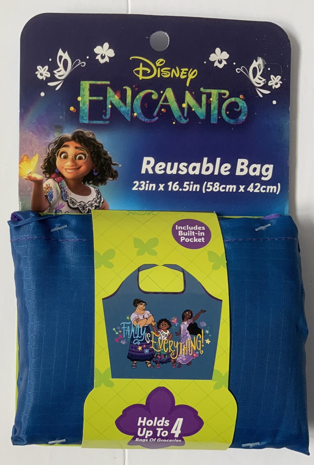 Encanto (B) Reusable Grocery Bag 23″ x 16.5″ Pocket Easy Fold Up