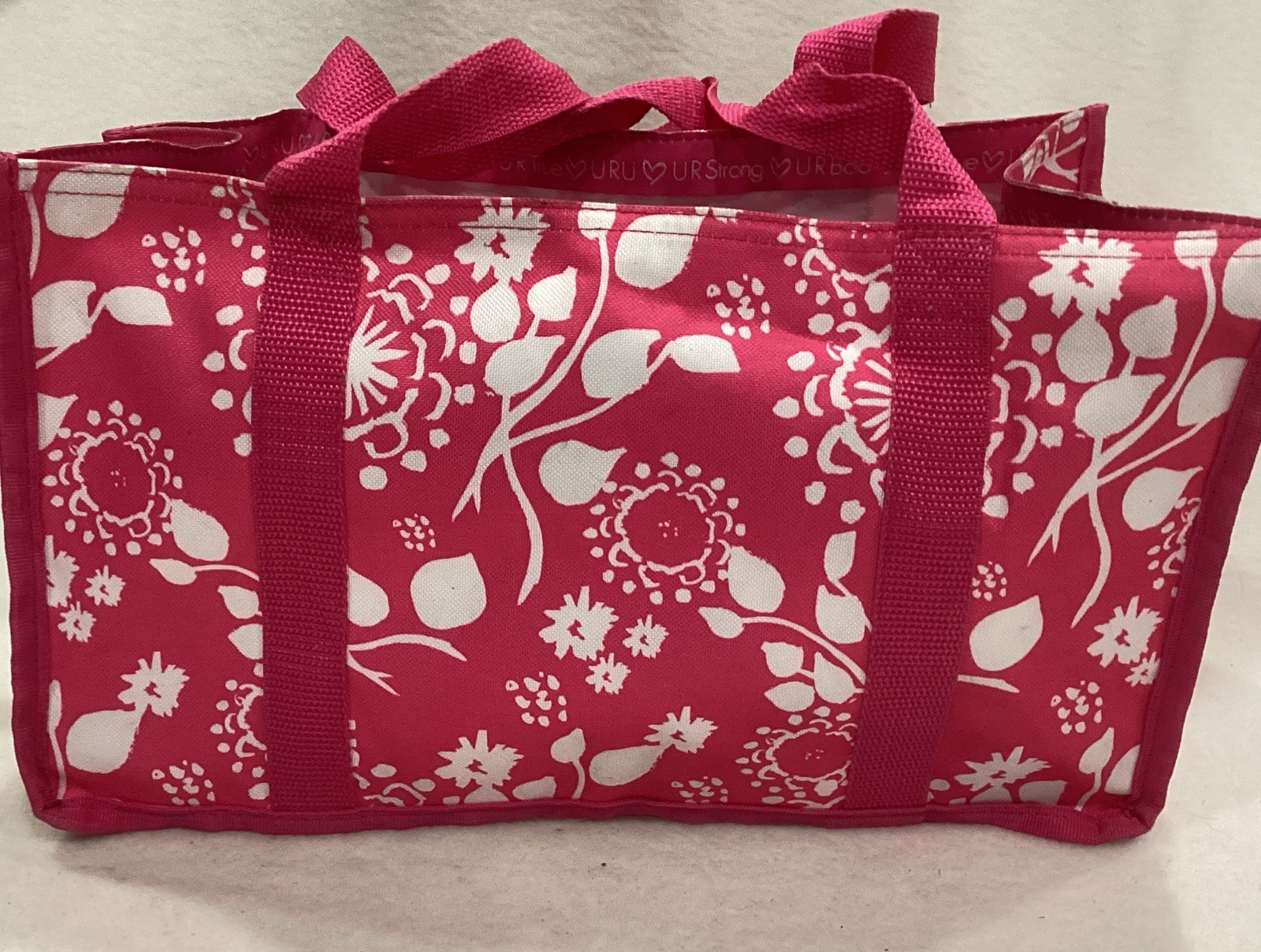 Thirty One Keep It Caddy – URU Pink Floral Brushstrokes 13×8 Tote W/Pockets