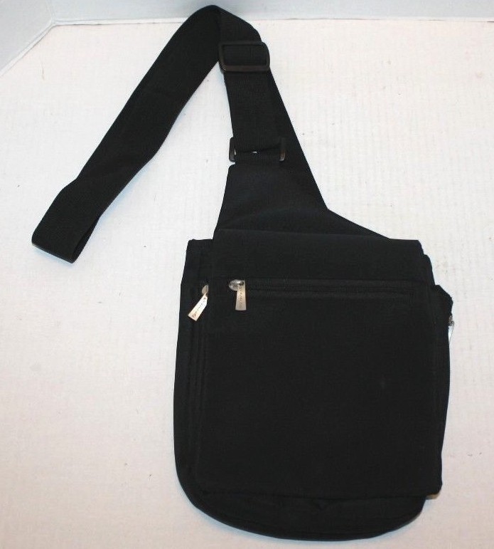 Travelon Black Nylon Cross Body Versatile Bag Organizer Handbag FREE Shipping!