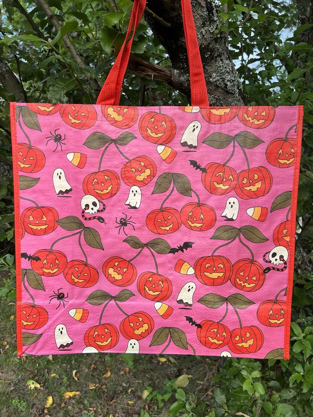 TJX 🎃Shopping Bag 🎃 PUMPKIN GHOSTS 👻Trick or Treat Sturdy Reusable Tote Fall