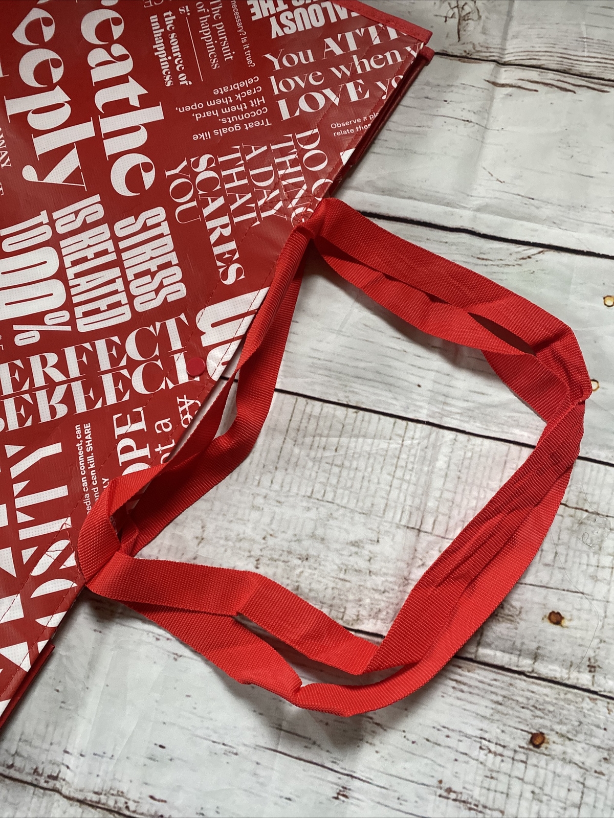 EXTRA LARGE Lululemon Reusable Shopping Bag – Manifesto Red White