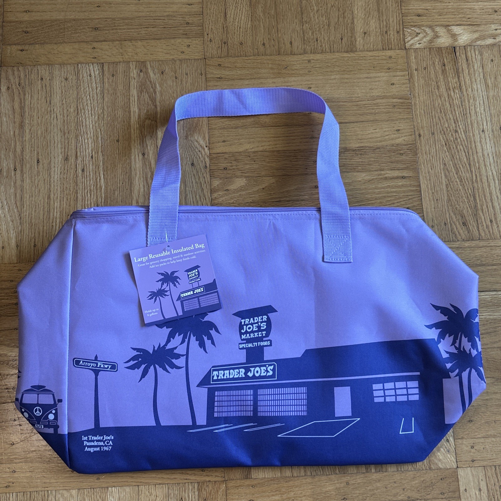 Trader Joe’s Purple Lavender Insulated Bag – Extra Large 18 X 12 X 7 In. – New