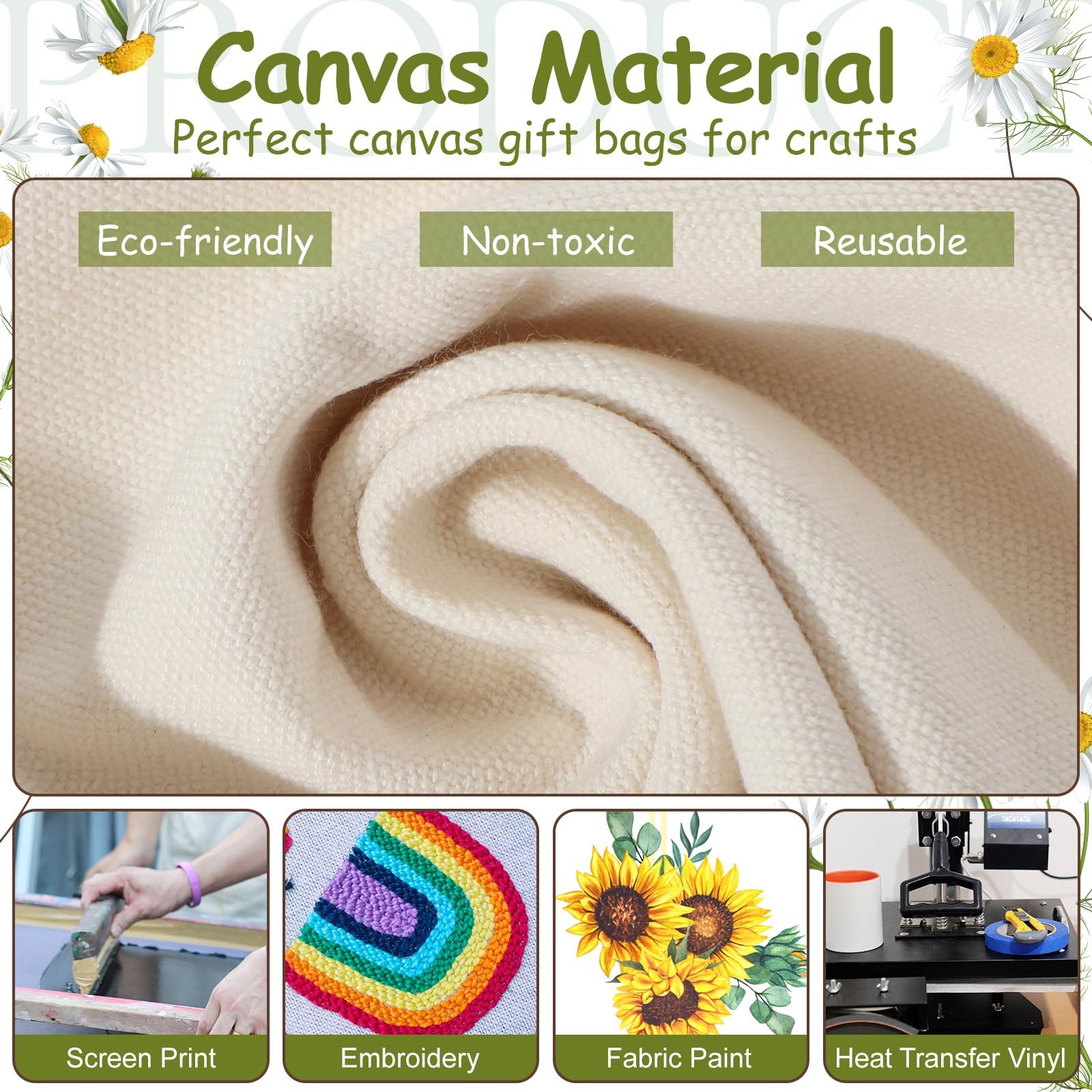 12 Pcs Canvas Tote Bags Bulk for Women Reusable Grocery Bags with Handle, 13….